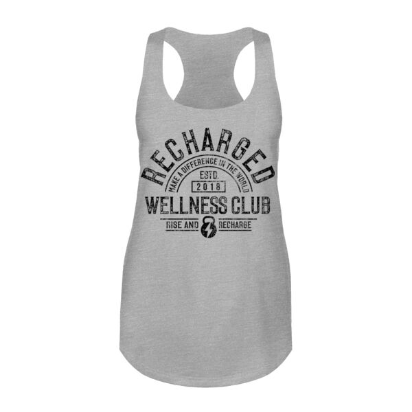 RECHARGED WELLNESS CLUB - WOMEN'S FITTED TANK TOP - $CB5KM3$ Thumbnail